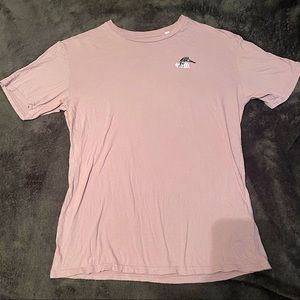 PACSUN P/S Basic Pink Embroidered Regular Fit Short Sleeve T Shirt Size Medium